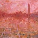 2009 - Piazza San Marco, effetto rosso - olio su tela - cm 40x60